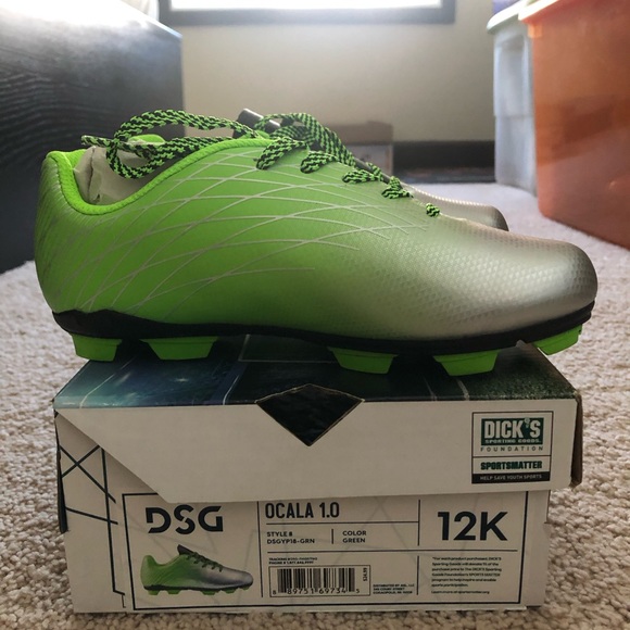 DSG Other - DSG: Kids Soccer Cleats, Ocala 1.0, Green/Silver, Lace/LowTop Outdoor [SIZE 12K]